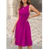imageHappy Sailed Womens Summer Dresses Sleeveless Ruched Waist A Line High Low Midi Cocktail DressWaist TightPlease Size UpPurple Rose