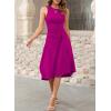 imageHappy Sailed Womens Summer Dresses Sleeveless Ruched Waist A Line High Low Midi Cocktail DressWaist TightPlease Size UpPurple Rose