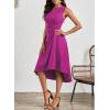 imageHappy Sailed Womens Summer Dresses Sleeveless Ruched Waist A Line High Low Midi Cocktail DressWaist TightPlease Size UpPurple Rose