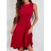 imageHappy Sailed Womens Summer Dresses Sleeveless Ruched Waist A Line High Low Midi Cocktail DressWaist TightPlease Size UpRed