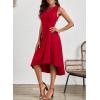 imageHappy Sailed Womens Summer Dresses Sleeveless Ruched Waist A Line High Low Midi Cocktail DressWaist TightPlease Size UpRed