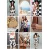 imageHappy Sailed Womens Summer Jumpsuits Printed Square Neck High Waisted Pockets Wide Leg Rompers Beach Fashion Vacation OutfitsApricot