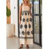 imageHappy Sailed Womens Summer Jumpsuits Printed Square Neck High Waisted Pockets Wide Leg Rompers Beach Fashion Vacation OutfitsApricot