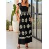 imageHappy Sailed Womens Summer Jumpsuits Printed Square Neck High Waisted Pockets Wide Leg Rompers Beach Fashion Vacation OutfitsBlack