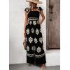 imageHappy Sailed Womens Summer Jumpsuits Printed Square Neck High Waisted Pockets Wide Leg Rompers Beach Fashion Vacation OutfitsBlack
