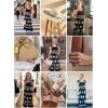 imageHappy Sailed Womens Summer Jumpsuits Printed Square Neck High Waisted Pockets Wide Leg Rompers Beach Fashion Vacation OutfitsBlack