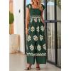 imageHappy Sailed Womens Summer Jumpsuits Printed Square Neck High Waisted Pockets Wide Leg Rompers Beach Fashion Vacation OutfitsDark Green