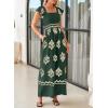 imageHappy Sailed Womens Summer Jumpsuits Printed Square Neck High Waisted Pockets Wide Leg Rompers Beach Fashion Vacation OutfitsDark Green