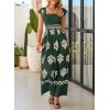 imageHappy Sailed Womens Summer Jumpsuits Printed Square Neck High Waisted Pockets Wide Leg Rompers Beach Fashion Vacation OutfitsDark Green