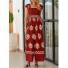 imageHappy Sailed Womens Summer Jumpsuits Printed Square Neck High Waisted Pockets Wide Leg Rompers Beach Fashion Vacation OutfitsRed