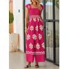 imageHappy Sailed Womens Summer Jumpsuits Printed Square Neck High Waisted Pockets Wide Leg Rompers Beach Fashion Vacation OutfitsRosy