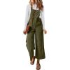 imageHappy Sailed Women Corduroy Overalls Winter Fall Casual Loose Sleeveless Adjustable Strap Wide Leg Jumpsuits with PocketsGreen