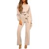 imageHappy Sailed Womens Dressy Jumpsuits Long Sleeve Belted Wide Leg Pant Romper Jumpsuit Wedding Guest OutfitsApricot