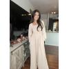 imageHappy Sailed Womens Jumpsuits Dressy Casual High Waisted Pockets Long Sleeve Rompers Beach Fashion Vacation Outfits for WomenApricot