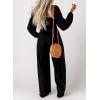 imageHappy Sailed Womens Jumpsuits Dressy Casual High Waisted Pockets Long Sleeve Rompers Beach Fashion Vacation Outfits for WomenBlack