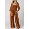 imageHappy Sailed Womens Jumpsuits Dressy Casual High Waisted Pockets Long Sleeve Rompers Beach Fashion Vacation Outfits for WomenCoffee