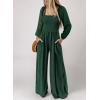 imageHappy Sailed Womens Jumpsuits Dressy Casual High Waisted Pockets Long Sleeve Rompers Beach Fashion Vacation Outfits for WomenGreen