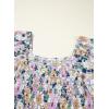 imageHappy Sailed Womens Summer Jumpsuits Floral Printed Short Sleeve High Waisted Pockets Wide Leg Rompers Beach Vacation OutfitsPurple