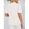 imageHappy Sailed Blouses for Women Dressy Short Sleeve Tie Knot V Neck Shirts Business Casual TopsA White
