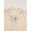 imageHappy Sailed Blouses for Women Dressy Short Sleeve Tie Knot V Neck Shirts Business Casual TopsBeige