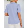 imageHappy Sailed Blouses for Women Dressy Short Sleeve Tie Knot V Neck Shirts Business Casual TopsSky Blue