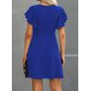 imageHappy Sailed Cocktail Dresses for Women Spring Summer Ruffle Sleeve Crewneck High Waist Flowy A Line Mini DressB Blue