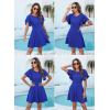 imageHappy Sailed Cocktail Dresses for Women Spring Summer Ruffle Sleeve Crewneck High Waist Flowy A Line Mini DressB Blue