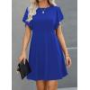 imageHappy Sailed Cocktail Dresses for Women Spring Summer Ruffle Sleeve Crewneck High Waist Flowy A Line Mini DressB Blue