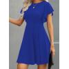 imageHappy Sailed Cocktail Dresses for Women Spring Summer Ruffle Sleeve Crewneck High Waist Flowy A Line Mini DressB Blue