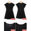 imageHappy Sailed Cocktail Dresses for Women Spring Summer Ruffle Sleeve Crewneck High Waist Flowy A Line Mini DressBlack