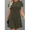 imageHappy Sailed Cocktail Dresses for Women Spring Summer Ruffle Sleeve Crewneck High Waist Flowy A Line Mini DressMoss Green