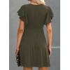 imageHappy Sailed Cocktail Dresses for Women Spring Summer Ruffle Sleeve Crewneck High Waist Flowy A Line Mini DressMoss Green