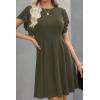 imageHappy Sailed Cocktail Dresses for Women Spring Summer Ruffle Sleeve Crewneck High Waist Flowy A Line Mini DressMoss Green
