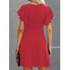 imageHappy Sailed Cocktail Dresses for Women Spring Summer Ruffle Sleeve Crewneck High Waist Flowy A Line Mini DressRed