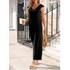 imageHappy Sailed Jumpsuits for Women Dressy Ruffle V Neck Sleeveless Jumpsuit Wide Leg Long Pant Overalls with PocketsBlack