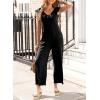imageHappy Sailed Jumpsuits for Women Dressy Ruffle V Neck Sleeveless Jumpsuit Wide Leg Long Pant Overalls with PocketsBlack
