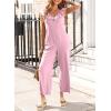 imageHappy Sailed Jumpsuits for Women Dressy Ruffle V Neck Sleeveless Jumpsuit Wide Leg Long Pant Overalls with PocketsPink