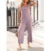 imageHappy Sailed Jumpsuits for Women Dressy Ruffle V Neck Sleeveless Jumpsuit Wide Leg Long Pant Overalls with PocketsPurple