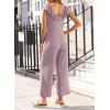 imageHappy Sailed Jumpsuits for Women Dressy Ruffle V Neck Sleeveless Jumpsuit Wide Leg Long Pant Overalls with PocketsPurple