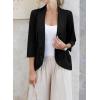 imageHappy Sailed Womens 34 Sleeve Blazers Lightweight Open Front Cardigan Jacket Office Work SuitsBlack