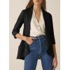 imageHappy Sailed Womens 34 Sleeve Blazers Lightweight Open Front Cardigan Jacket Office Work SuitsBlack
