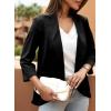 imageHappy Sailed Womens 34 Sleeve Blazers Lightweight Open Front Cardigan Jacket Office Work SuitsBlack