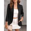 imageHappy Sailed Womens 34 Sleeve Blazers Lightweight Open Front Cardigan Jacket Office Work SuitsBlack