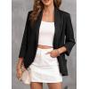 imageHappy Sailed Womens 34 Sleeve Blazers Lightweight Open Front Cardigan Jacket Office Work SuitsBlack