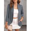 imageHappy Sailed Womens 34 Sleeve Blazers Lightweight Open Front Cardigan Jacket Office Work SuitsBlue