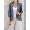 imageHappy Sailed Womens 34 Sleeve Blazers Lightweight Open Front Cardigan Jacket Office Work SuitsBlue
