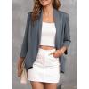 imageHappy Sailed Womens 34 Sleeve Blazers Lightweight Open Front Cardigan Jacket Office Work SuitsBlue