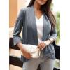 imageHappy Sailed Womens 34 Sleeve Blazers Lightweight Open Front Cardigan Jacket Office Work SuitsBlue