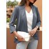 imageHappy Sailed Womens 34 Sleeve Blazers Lightweight Open Front Cardigan Jacket Office Work SuitsBlue