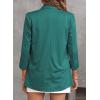 imageHappy Sailed Womens 34 Sleeve Blazers Lightweight Open Front Cardigan Jacket Office Work SuitsGreen